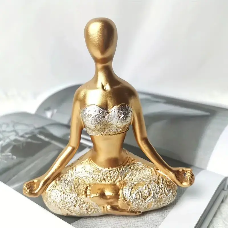 Yoga girl ornaments, tv stand decorations, body art figurines, meditation yoga ornaments, office decorations, lifelike girl shap