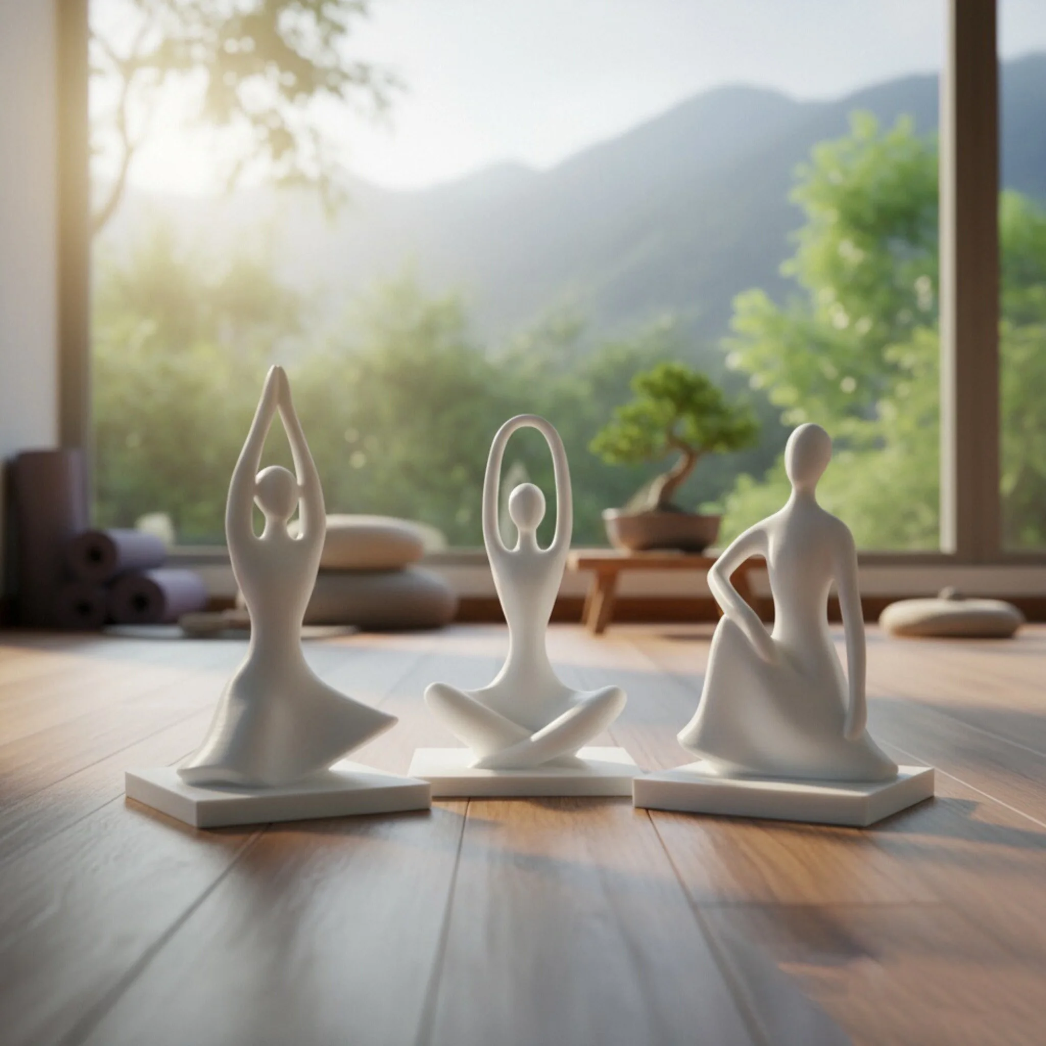 1 piece-simple Zen yoga figure ornaments, bedroom study meditation space decoration, holiday gift collection, no need to answer